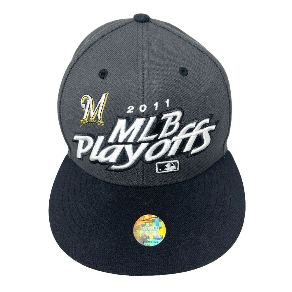 '47 Milwaukee Brewers Baseball Hat MLB Playoffs 2011 Black Adjustable‎ OS